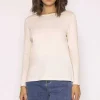 Long Sleeve Basic Tee In Ivory