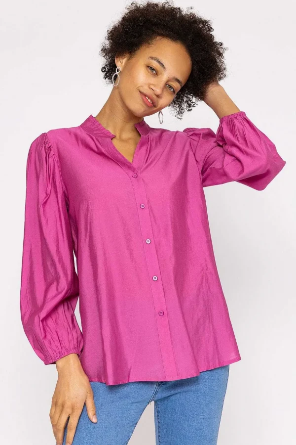 Long Sleeve Spring Blouse In Pink