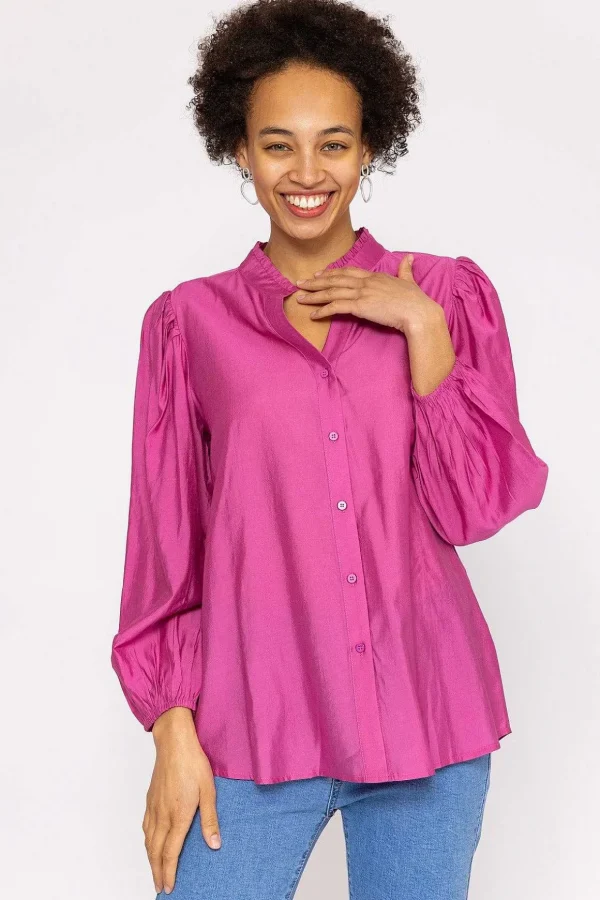 Long Sleeve Spring Blouse In Pink