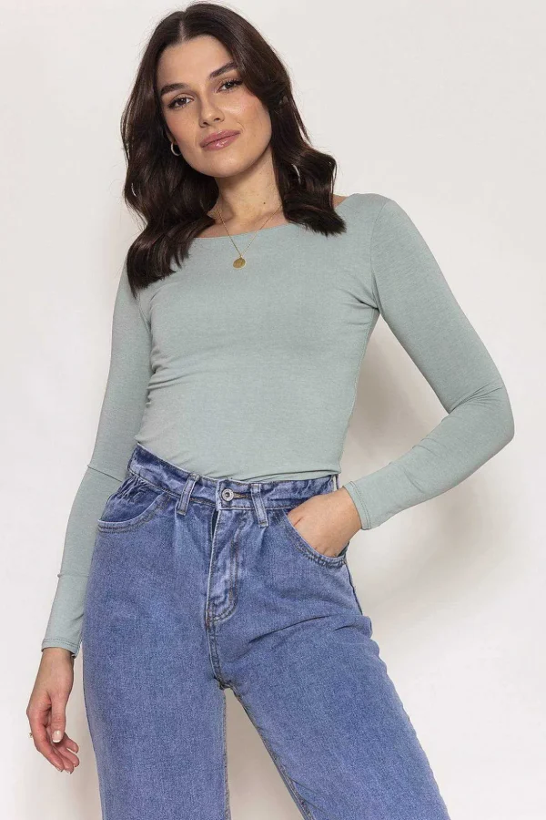 Long Sleeve Top In Mint