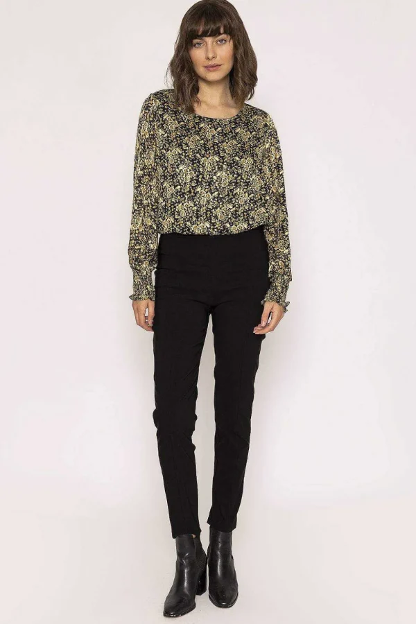 Lurex Top In Green Print