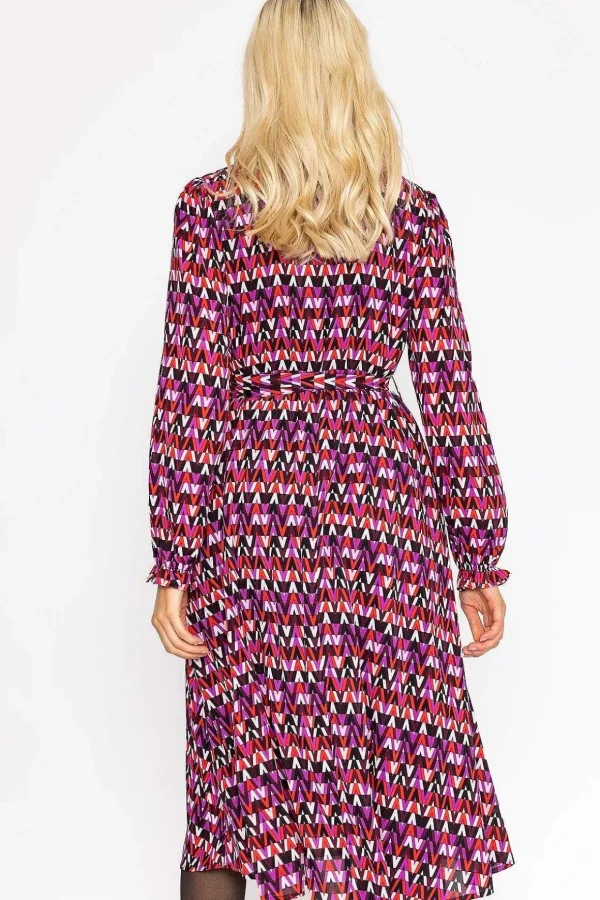 Mabel Dress In Pink Geo Print