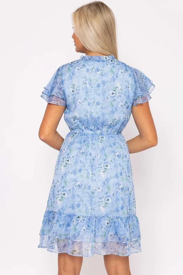 Maria Blue Printed Knee Dress