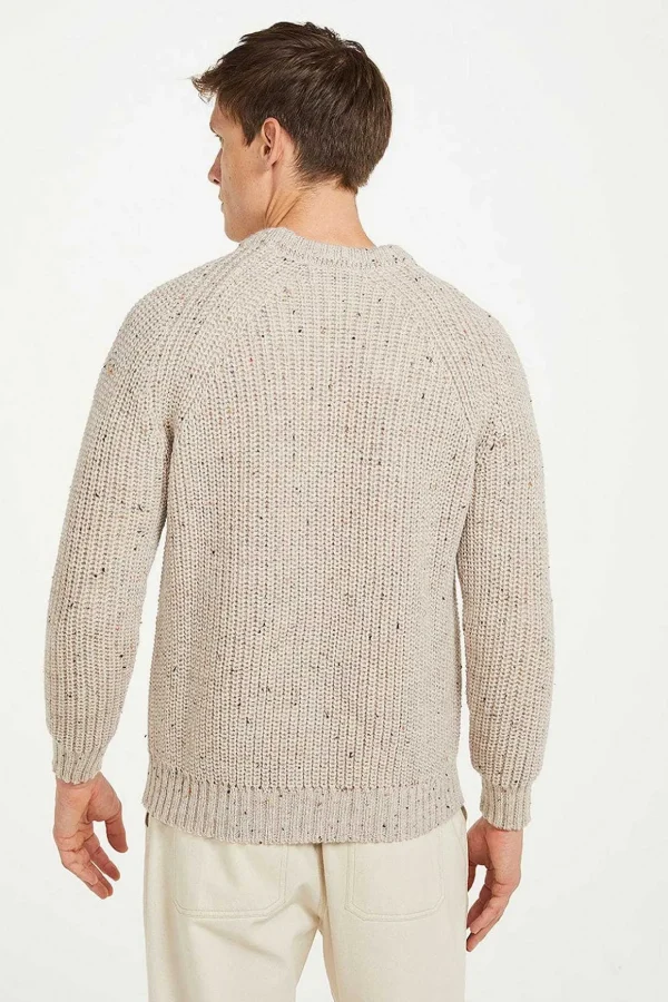 Men'S Crew Neck Raglan Sweater In Beige