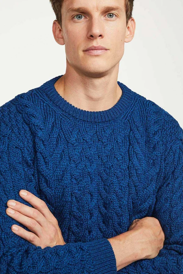 Men'S Crew Neck Sweater In Blue