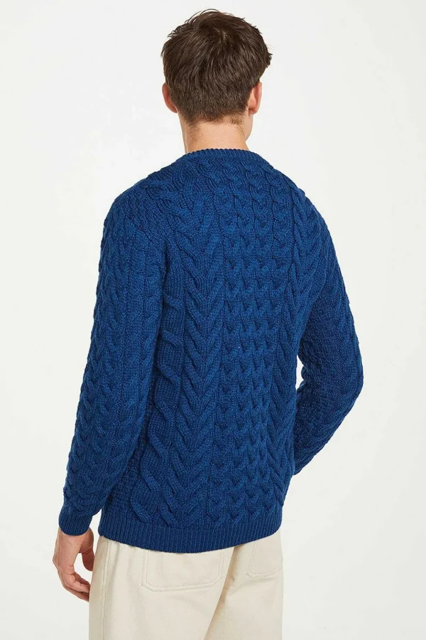 Men'S Crew Neck Sweater In Blue