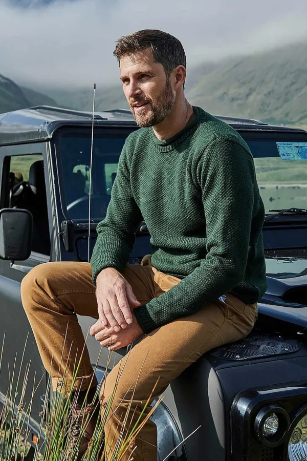 Men'S Roll Neck Sweater In Green