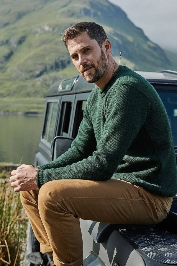 Men'S Roll Neck Sweater In Green