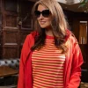 Merino Stripe Crew In Coral