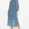 Mollie Midi Dress In Navy Print