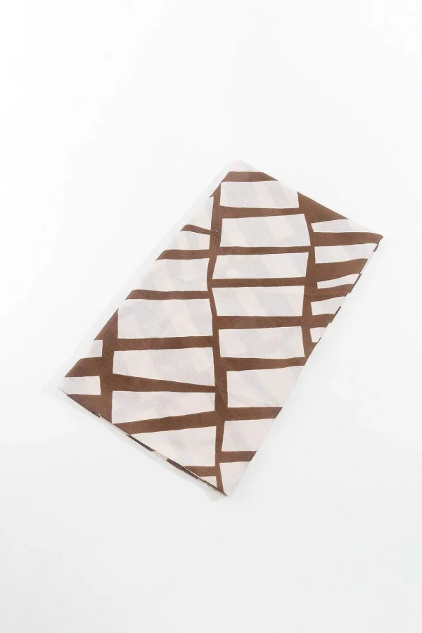 Mono Print Scarf In Brown