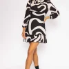 Nadia Mini Dress In Black Print