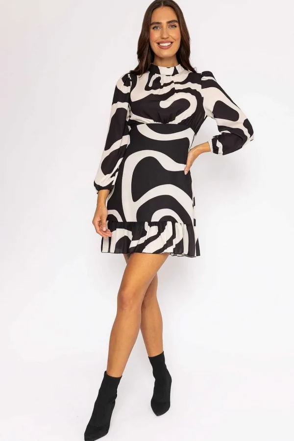 Nadia Mini Dress In Black Print