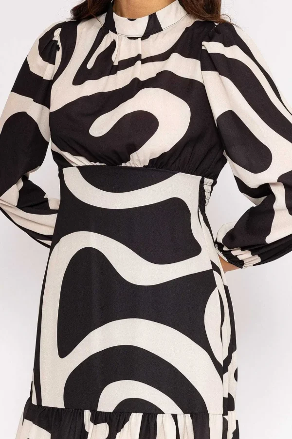 Nadia Mini Dress In Black Print