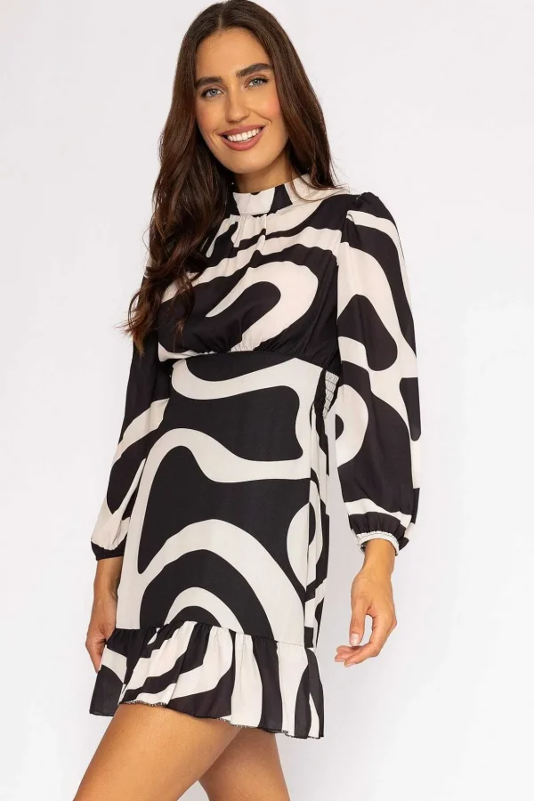 Nadia Mini Dress In Black Print