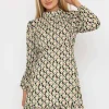 Nadia Mini Dress In Khaki Print