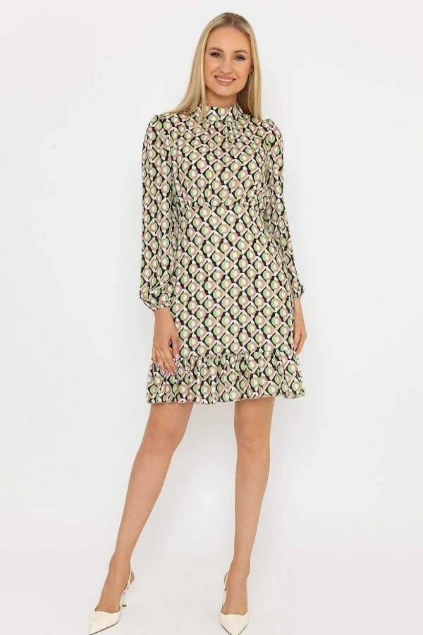 Nadia Mini Dress In Khaki Print