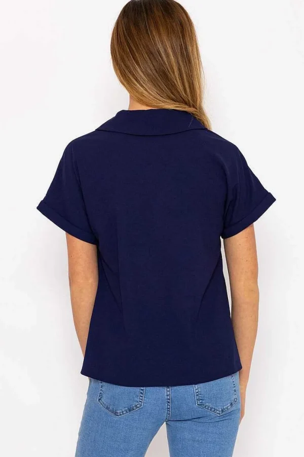 Navy Camp Collar Shirt