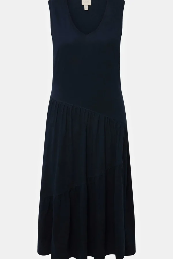 Navy Sleeveless Midi Dress