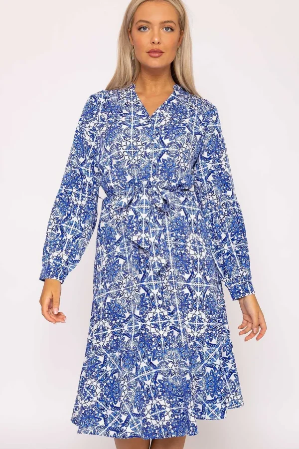 Norah Blue Printed Midi Dress