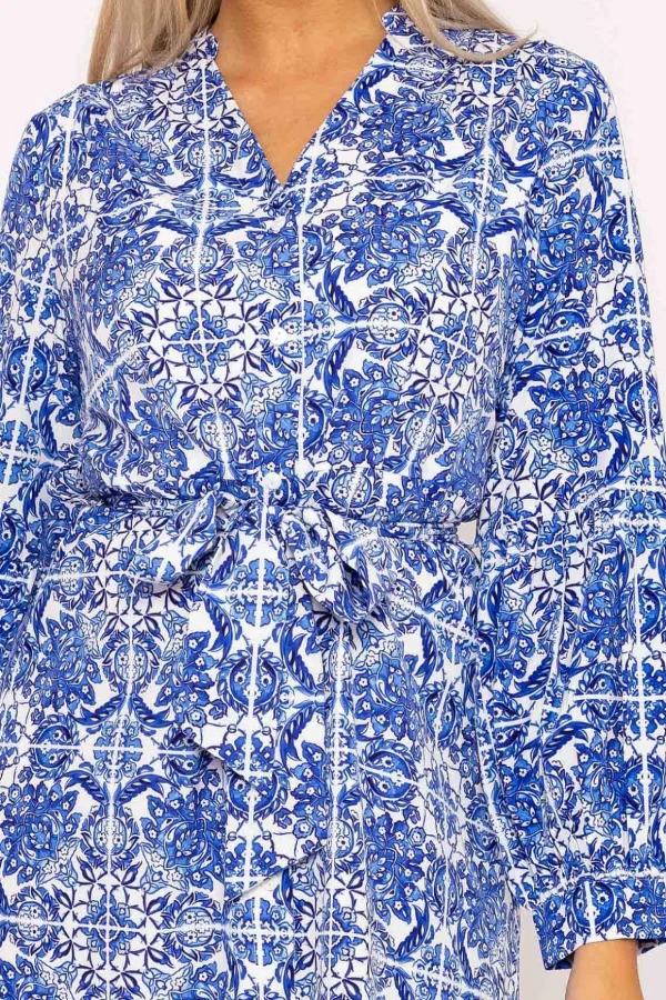 Norah Blue Printed Midi Dress