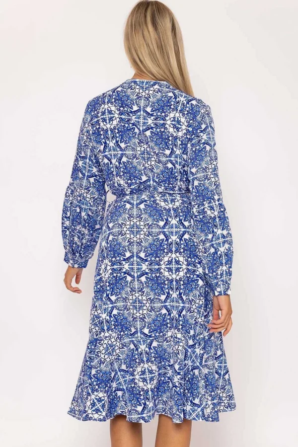 Norah Blue Printed Midi Dress