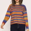 Ombre Crew Neck Knit In Blue And Orange