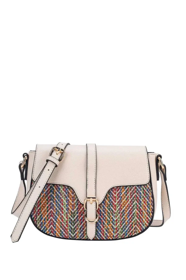 Omo Saddle Crossbody Bag In Cream