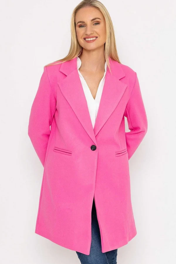 One Button Coat In Pink