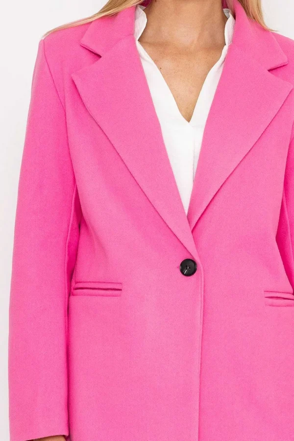 One Button Coat In Pink