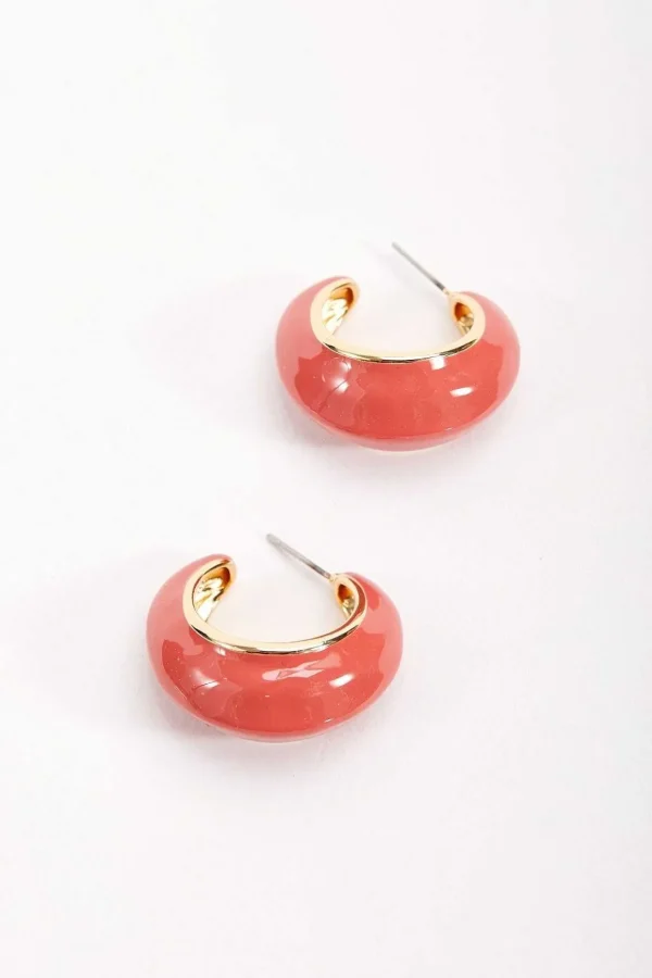 Orange Open Hoop Earrings