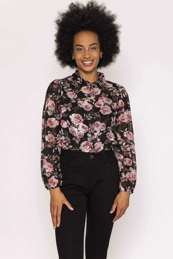 Organza Floral Blouse In Print