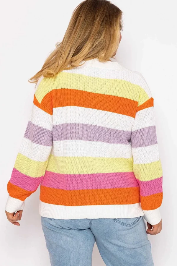 Oversized Striped Knit Sweater In Multi