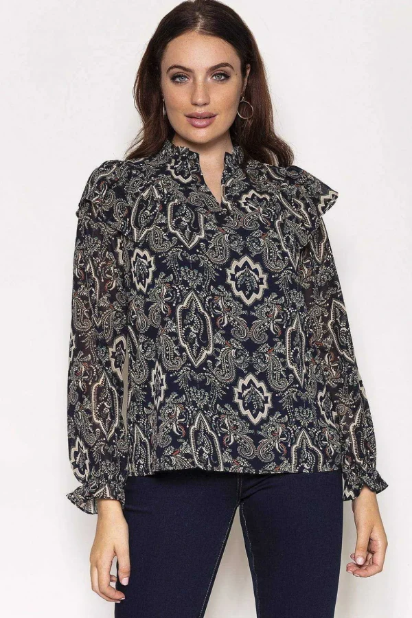 Paisley Blouse In Navy