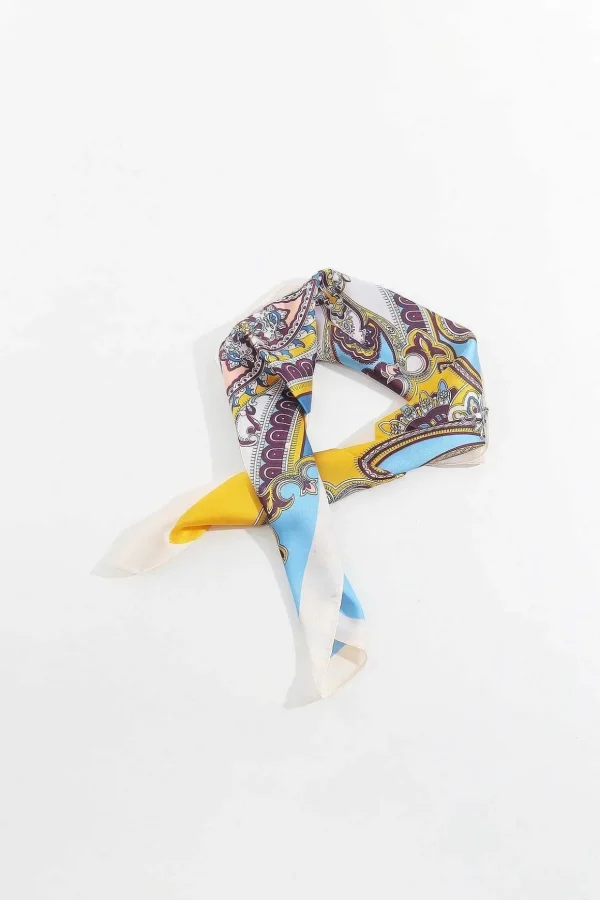 Paisley Neckerchief Scarf In Yellow