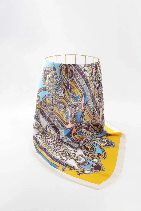 Paisley Neckerchief Scarf In Yellow