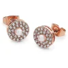 Pave Circle With Pearl Centre Earrings