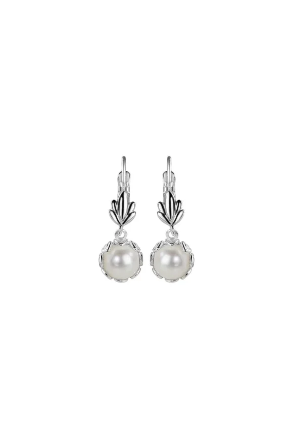 Pearl Leaf Drop Earrings