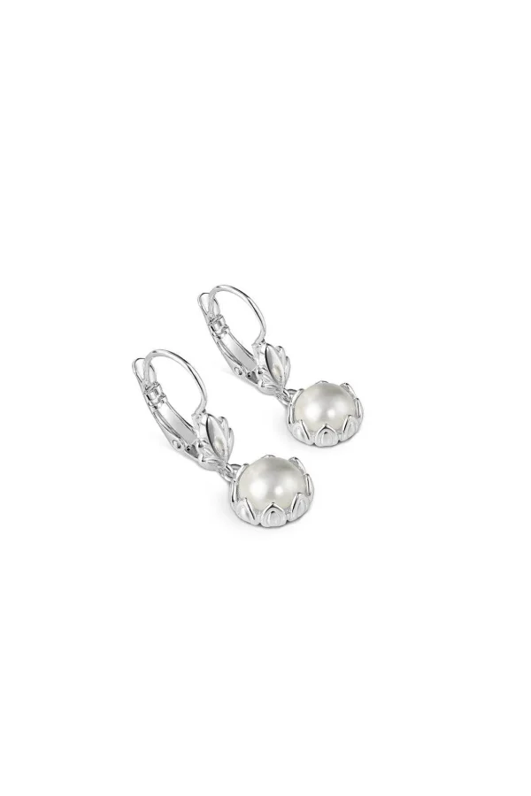 Pearl Leaf Drop Earrings