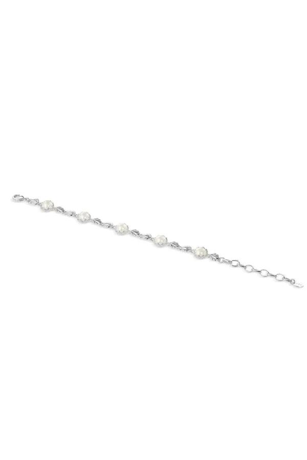 Pearl Leaf Link Bracelet