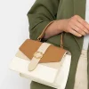 Petite Contrast Tote Bag In Beige