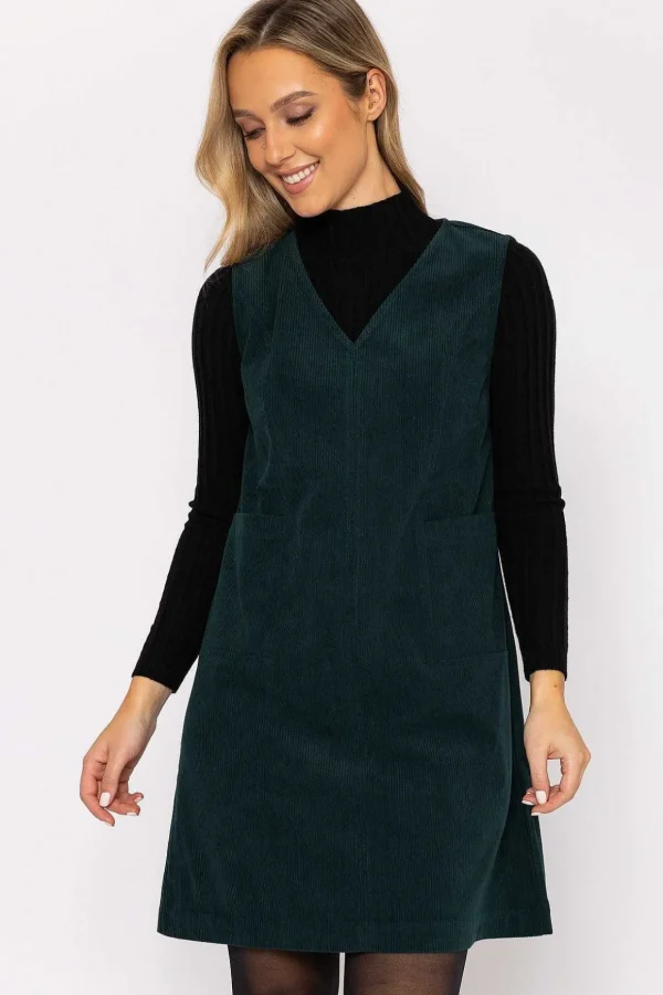 Pinafore Mini Dress In Green