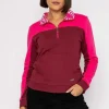 Pink 1/4 Zip Pocket Sweatshirt