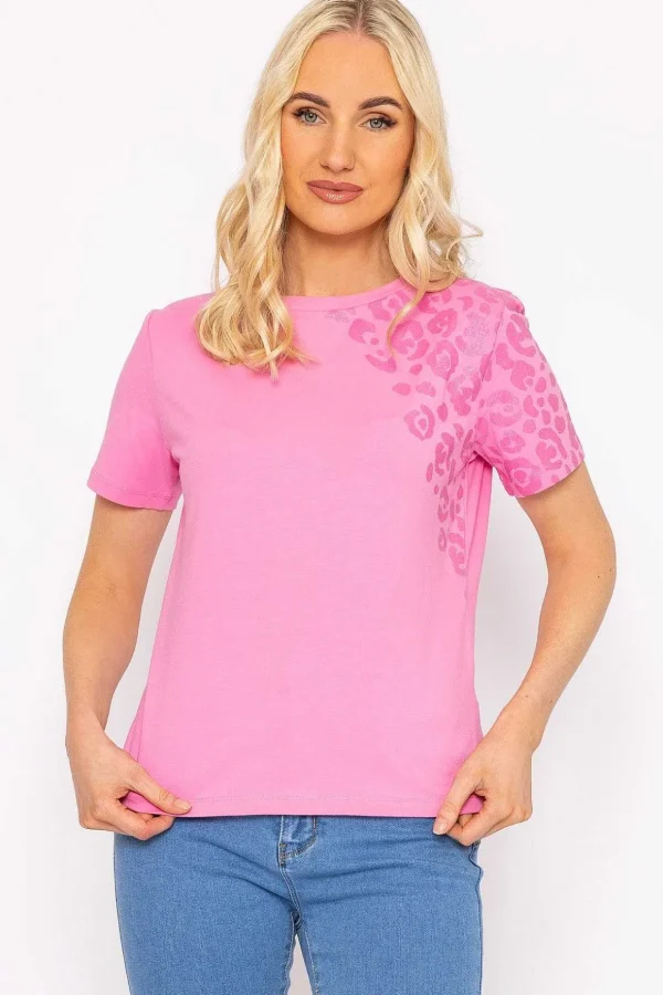 Pink Leopard Cotton T-Shirt