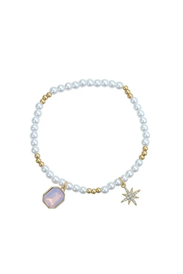 Pink Opal & Pearl Bracelet