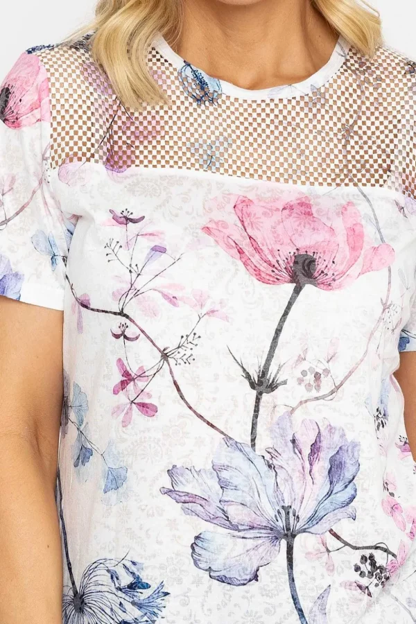 Pink Printed Top With Lace