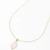 Pink Stone Drop Pearl Necklace