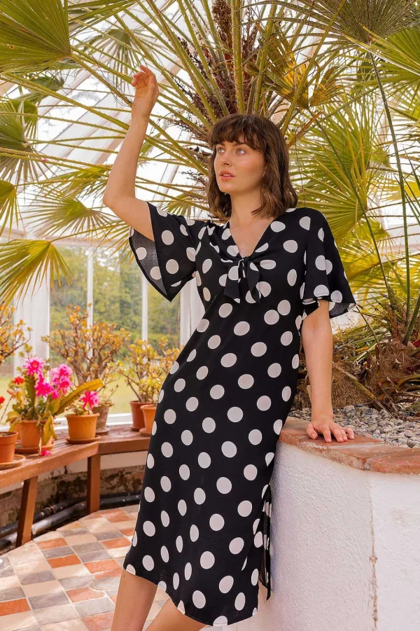 Polka Dot Dress In Black