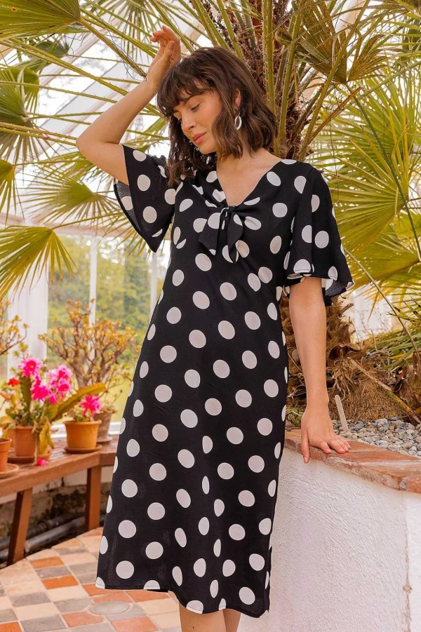 Polka Dot Dress In Black
