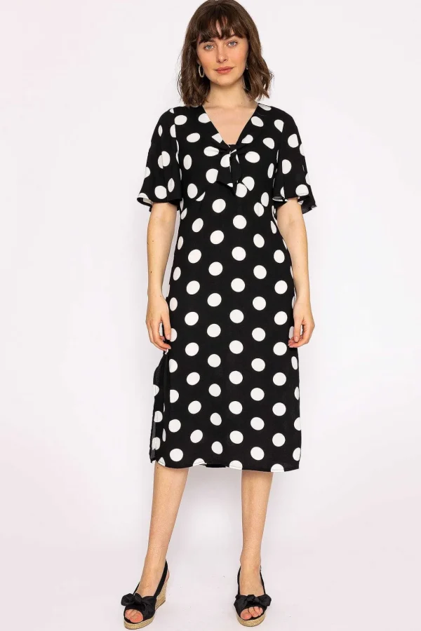 Polka Dot Dress In Black